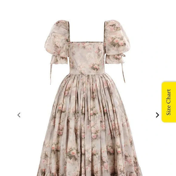 Floral, Romantic Midi Selkie Dress - Picture 4 of 9